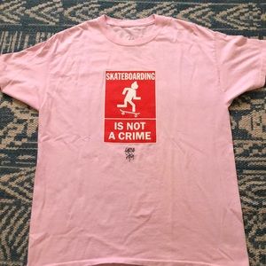 Travis Scott no loitering pink tee